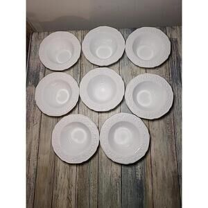 8 5.5 Inch Milk Glass Indiana Glass Orange Blossom milk glass bowl.